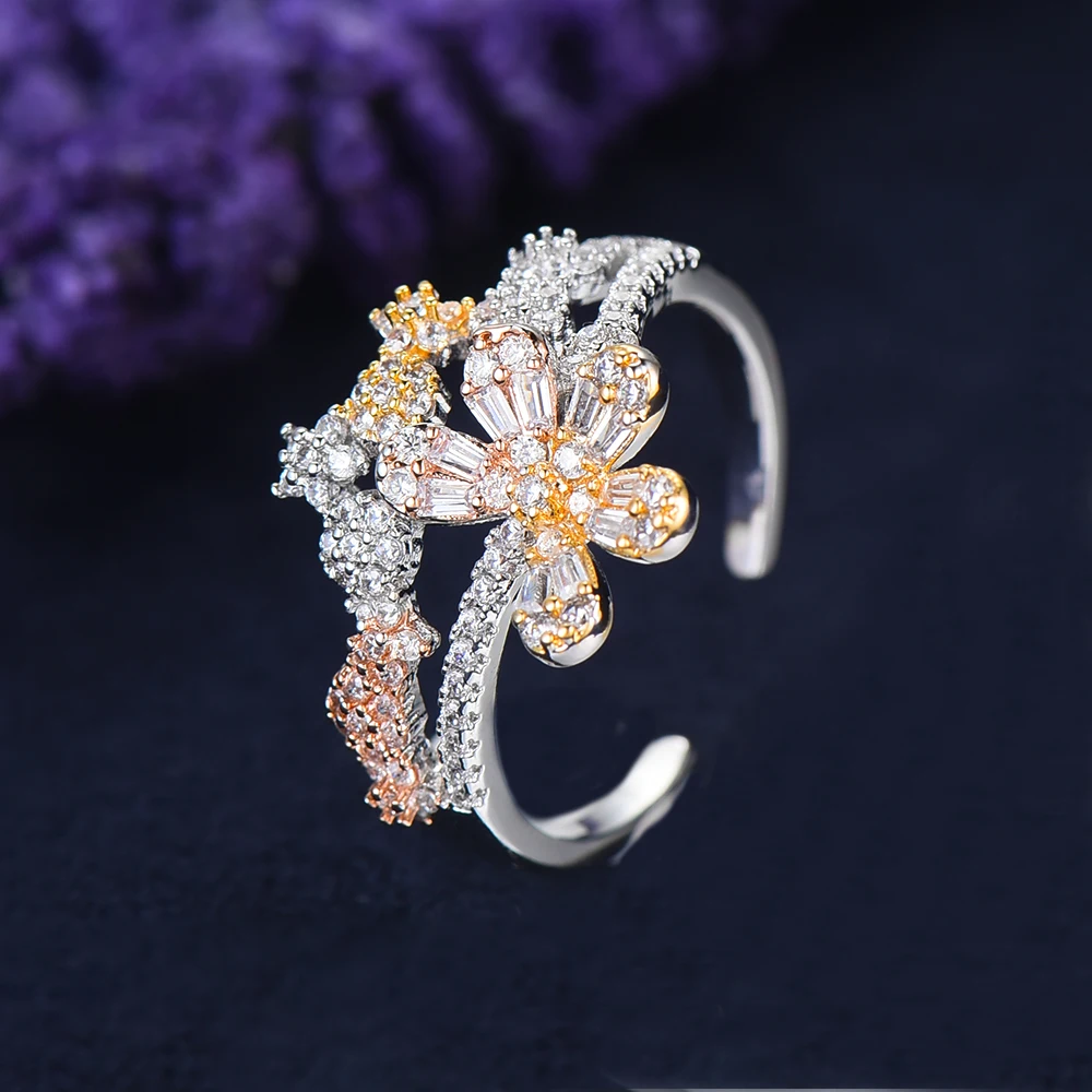 

SisCathy 2019 Trendy Saudi Arabia Bangle Open Rings Jewelry Sets For Women Luxury Wedding Cubic Zircon CZ Jewelry Accessories