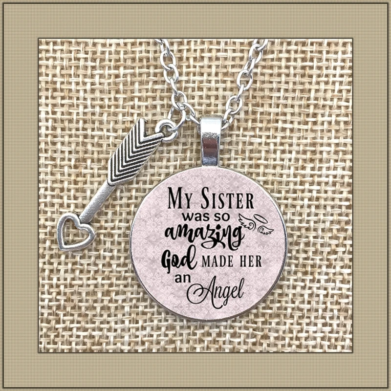 2019/Новое памятное ожерелье потеря моей сестры моя сестра Прекрасный Бог сделала