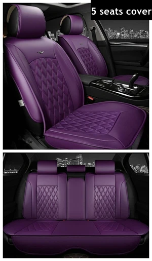 Кожаный чехол для сидения автомобиля для Citroen c4 c5 c3 triumph Chevrolet Cruze Captiva aveo Защитные чехлы для сидений, сшитые специально для Opel astra j astra h astra g Insignia astra - Название цвета: purple standard
