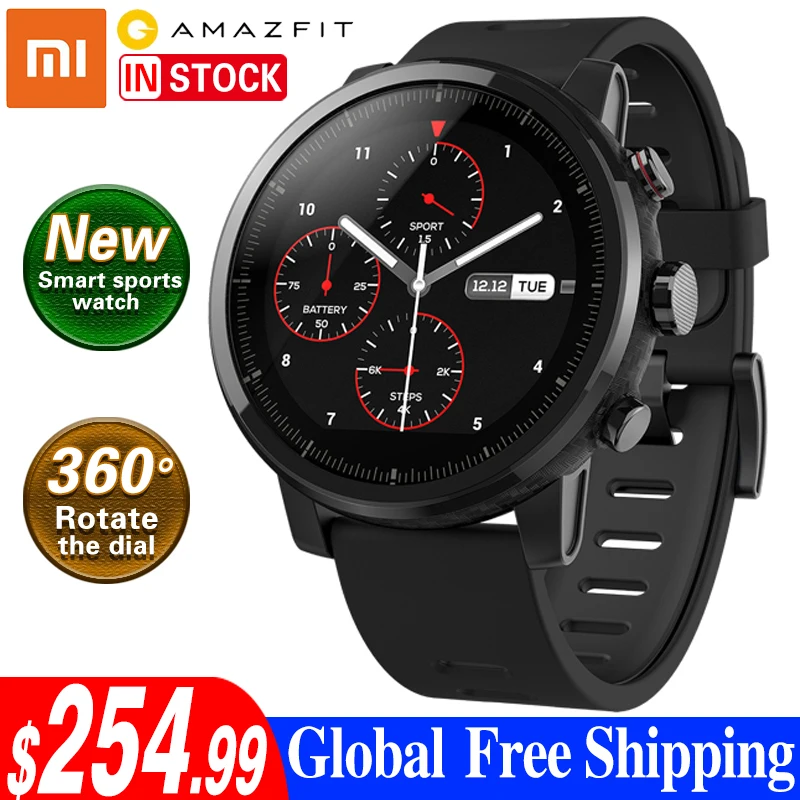 Xiaomi Amazfit 2 Смарт часы с gps PPG монитор сердечного ритма 5ATM