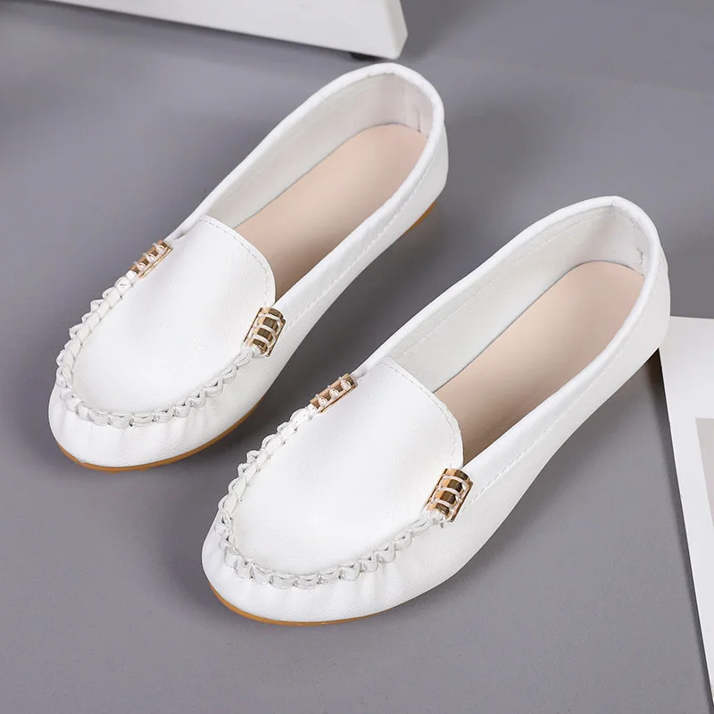 Women Ballet Shoes Flats Cut Out Leather Breathable Boat Ballerina Ladies Slip on Woman Shallow | Обувь