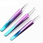 Игольчатый Пинцет для прыщей из нержавеющей стали для удаления черных точек, инструмент для ухода за лицом, многофункциональное удлинение, накладные ресницы