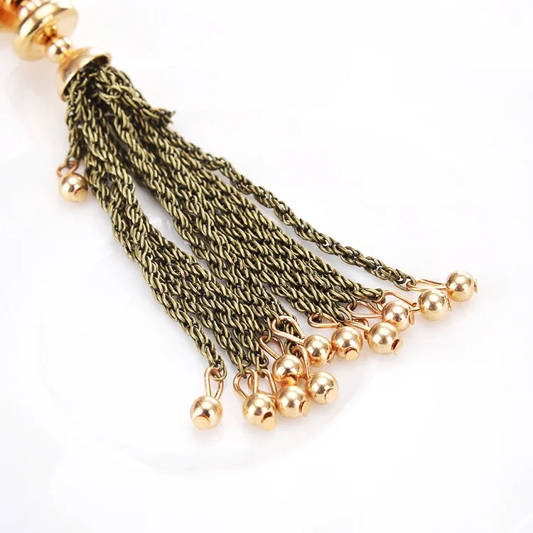 Женское ожерелье с подвеской длинное зимнее кисточкой модное ювелирное изделие