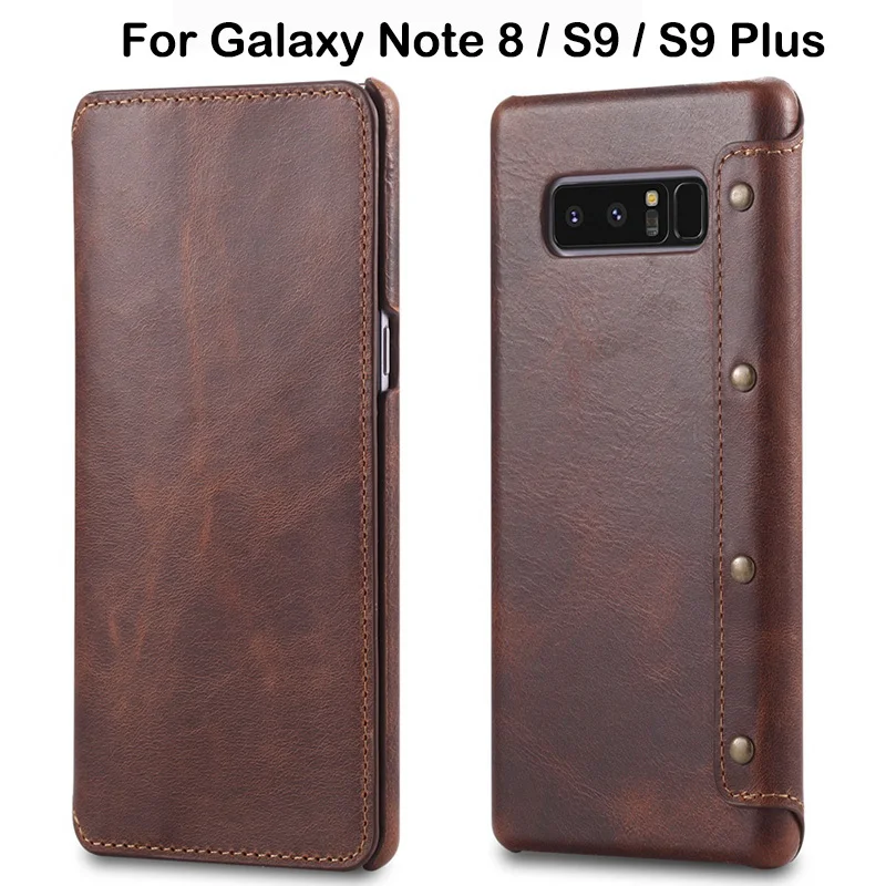 Роскошные Бизнес Стиль Чехол бумажник из натуральной кожи для samsung Galaxy Note 8
