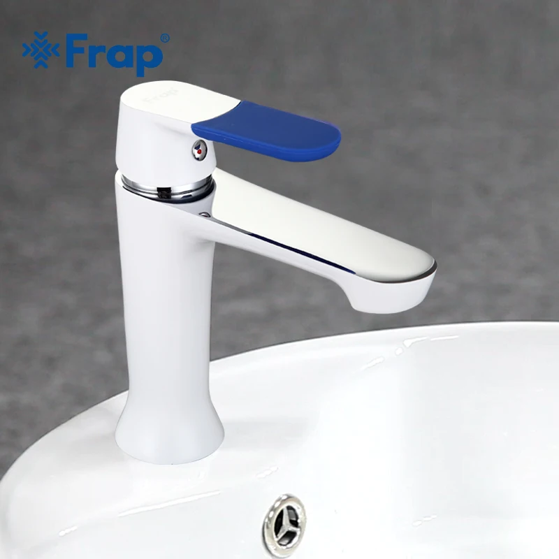 

FRAP 1set 6color handle brass faucets bathroom faucet Taps waterfall mixer Basin sink faucet mixer restroom torneira tap F1034