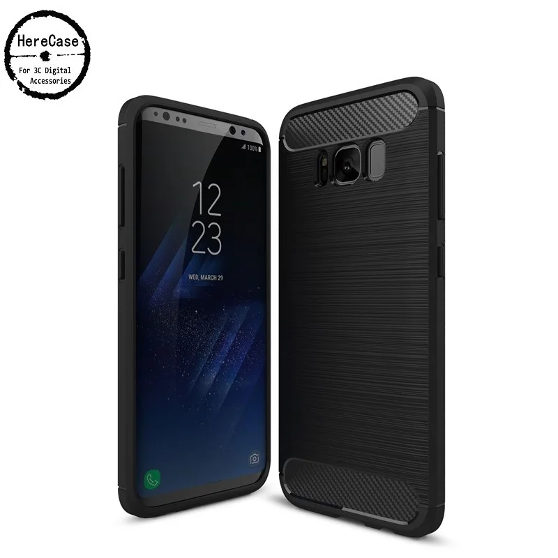 HereCase чехол для телефона из углеродного волокна Samsung Galaxy S6 S7 Edge S8 S9 Plus S10 S20 Ultra A5 A7 2018