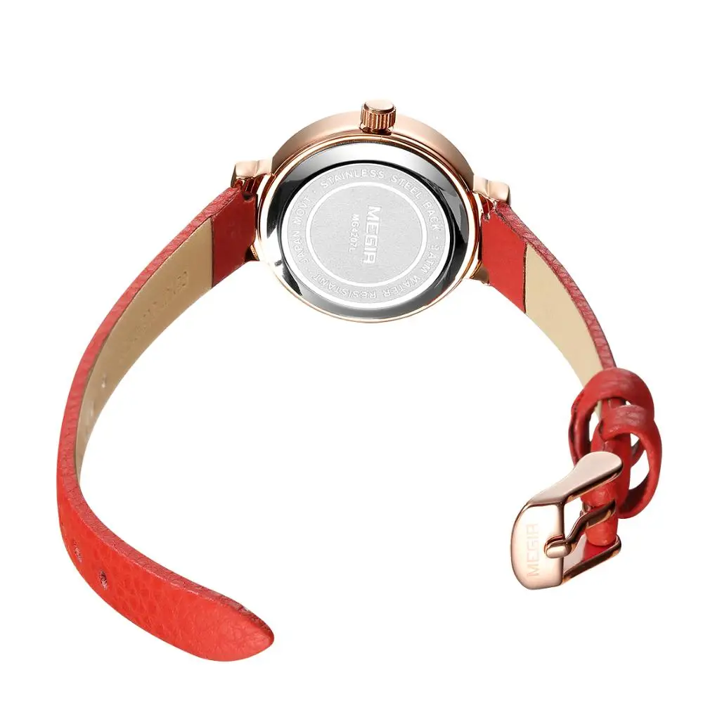 MEGIR женские часы простые маленькие наручные с циферблатом водонепроницаемые