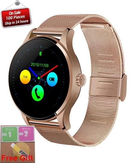 RoseGold Metal Strap K88H умные часы для мужчин с Bluetooth звонком 1,22 дюймов ips экран Поддержка Спорт монитор сердечного ритма Bluetooth Smartwatch PK L5 DT98 - Цвет: RoseGold Metal Strap