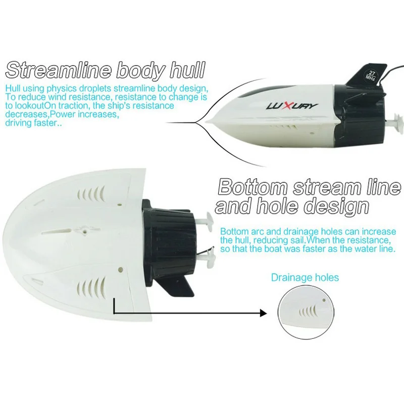 RC Подводная лодка Мини рыбацкая высокая скорость гоночная 27 МГц радио пульт