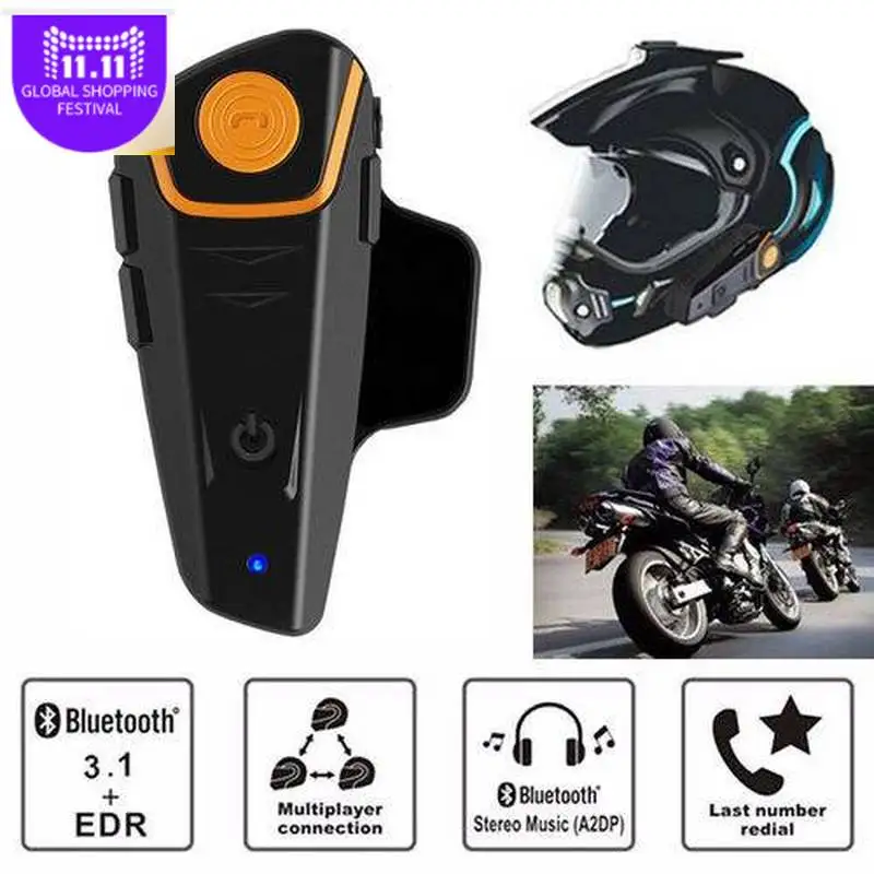 BTS2 1000 м Bluetooth гарнитура мотоциклетный шлем наушники Динамик Hands free музыкальный Smart