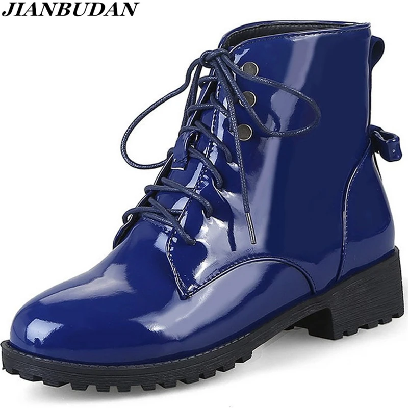 Женские ботинки из лакированной кожи Размеры 35 46|warm boots|martin bootsmartin boots women |