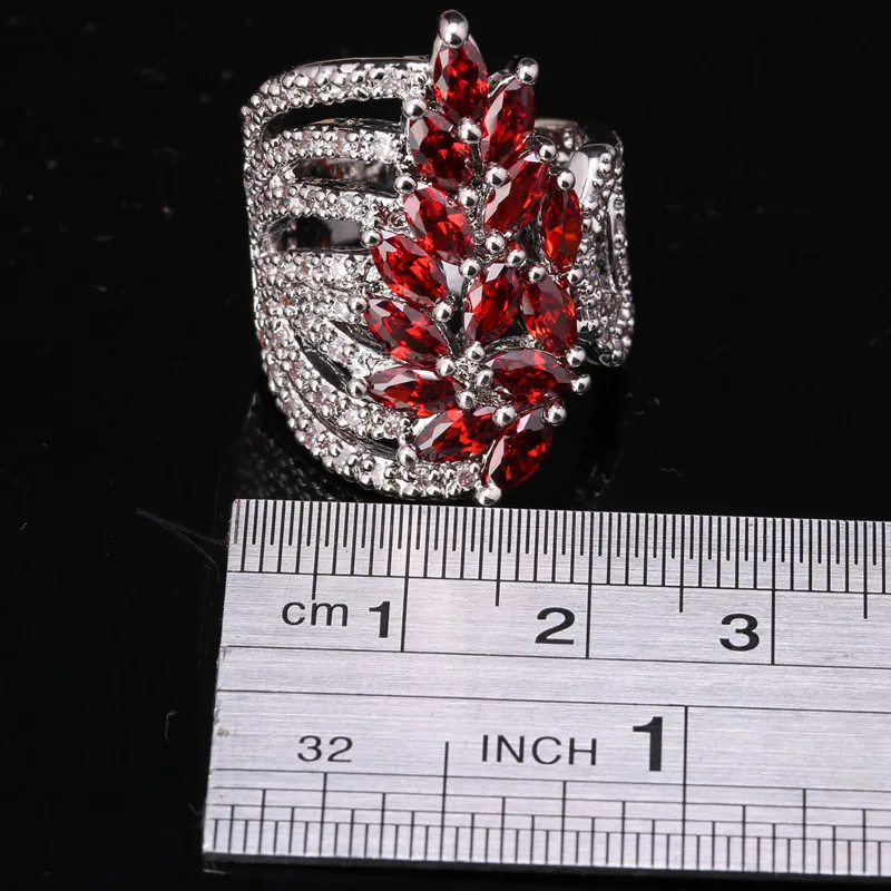Очень классический стиль Marquise винно-красное бургундское и белое посеребренное