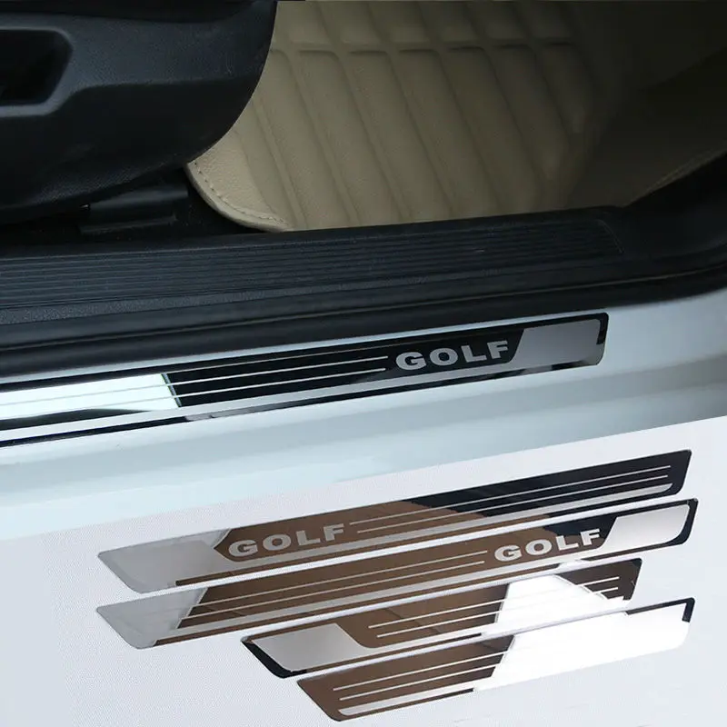 Аксессуары из нержавеющей стали 4 шт. тапочка пластина для Volkswagen Golf 7 двери