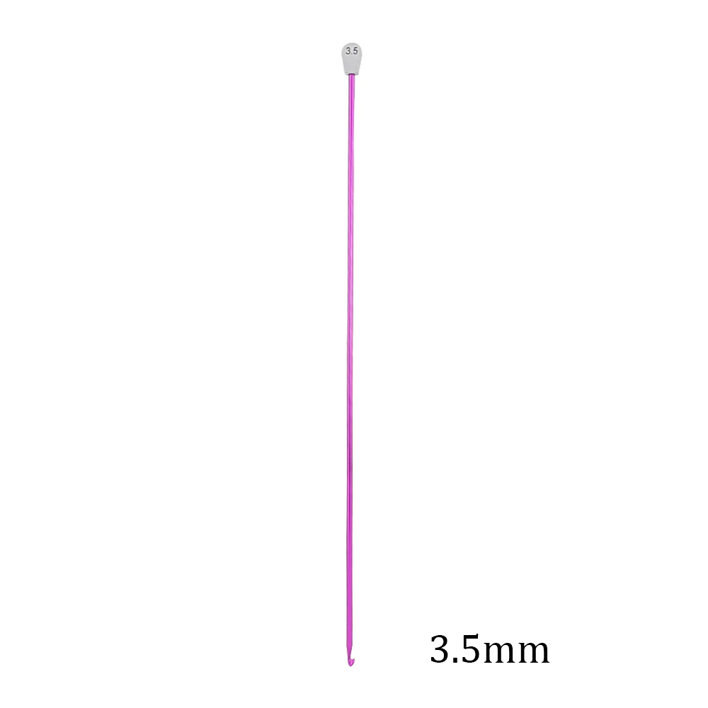 3.5mm 14 размеров разноцветные, алюминиевые спицы для вязания крючком 2,5 мм-11 ммтунисианские крючки для вязания крючком инструмент для плетения длинный свитер шарф игла - Цвет: 3.5mm