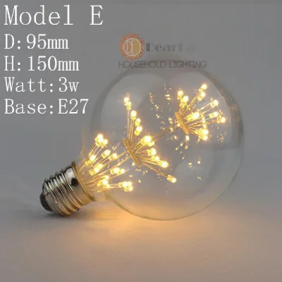 220 V-240 V E27 винтажный Ретро светодиодный светильник Эдисона 4W ST64/A19/G80 внутренний светодиодный светильник, Ночной светильник, рождественские подарки(BM50 - Цвет: Model E E27