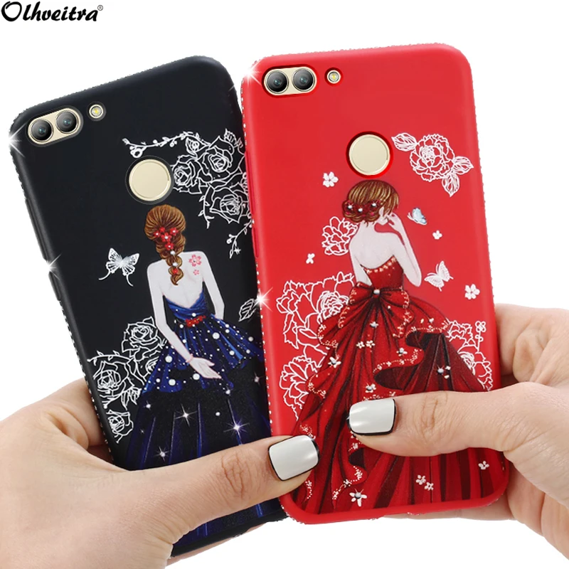 Tower Dress For Huawei Enjoy 8 Plus Mate 10 Lite Maimang 6 Case Girl Rhinestone Frame Soft Honor 7X V10 | Мобильные телефоны и