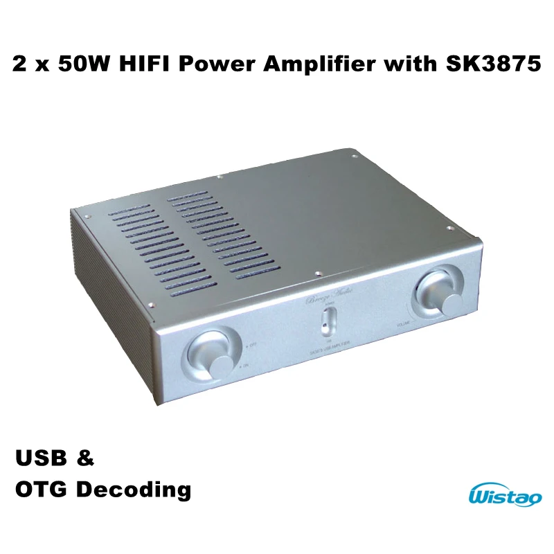 2x50 Вт HIFI усилитель мощности аудио стерео 2 SK3875 ESS9023 USB и смартфон OTG декодирование весь алюминиевый корпус