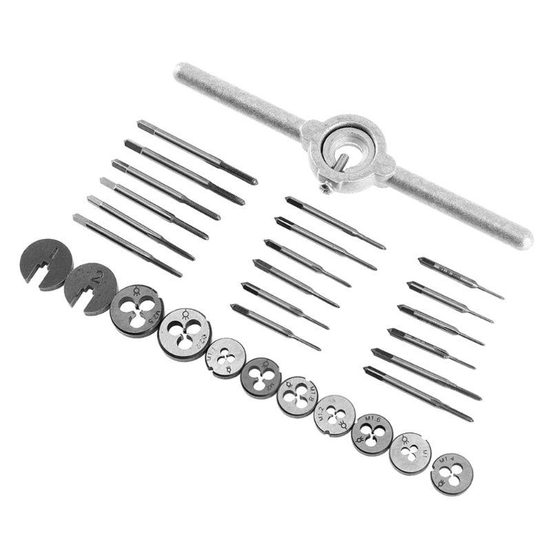 

30pcs Metric Taps Dies Set Mini NC Screw Thread Plugs Taps Carbon Steel Hand Screw Taps Hand Tools set