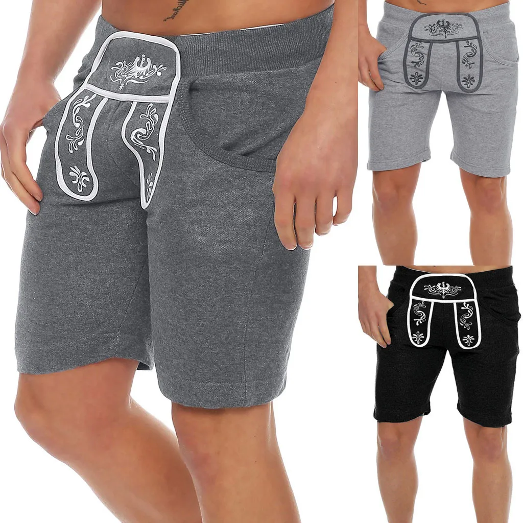 Фото Мужские шорты с эластичным поясом спортивные домашние штаны для отдыха принтом