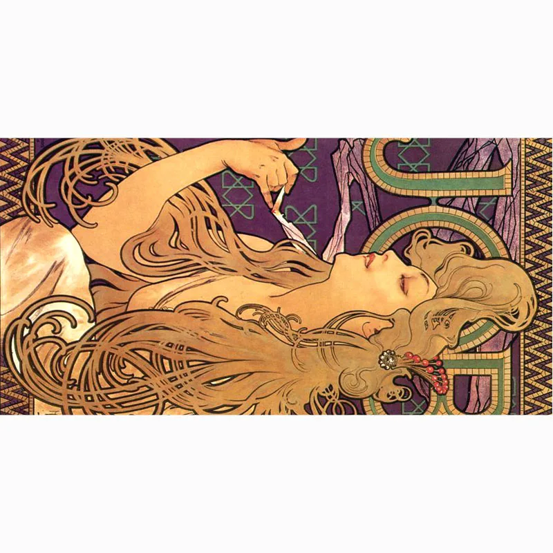 Пляжное полотенце Alphonse Mucha подгонянное из микрофибры с принтом сушка ванной