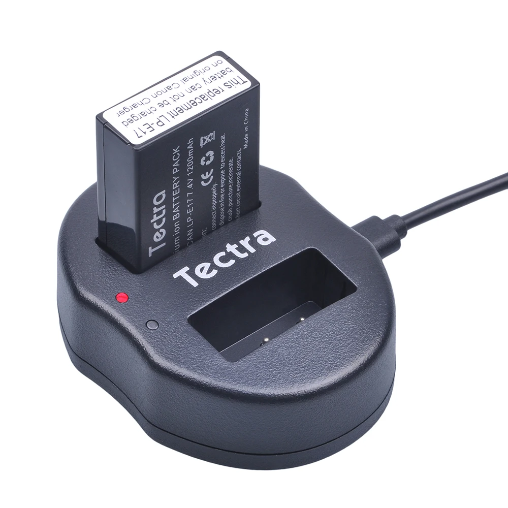 Tectra 4 шт. LP E17 батарея Akku + USB двойное зарядное устройство для камер Canon EOS 200D 750D 760D 800D