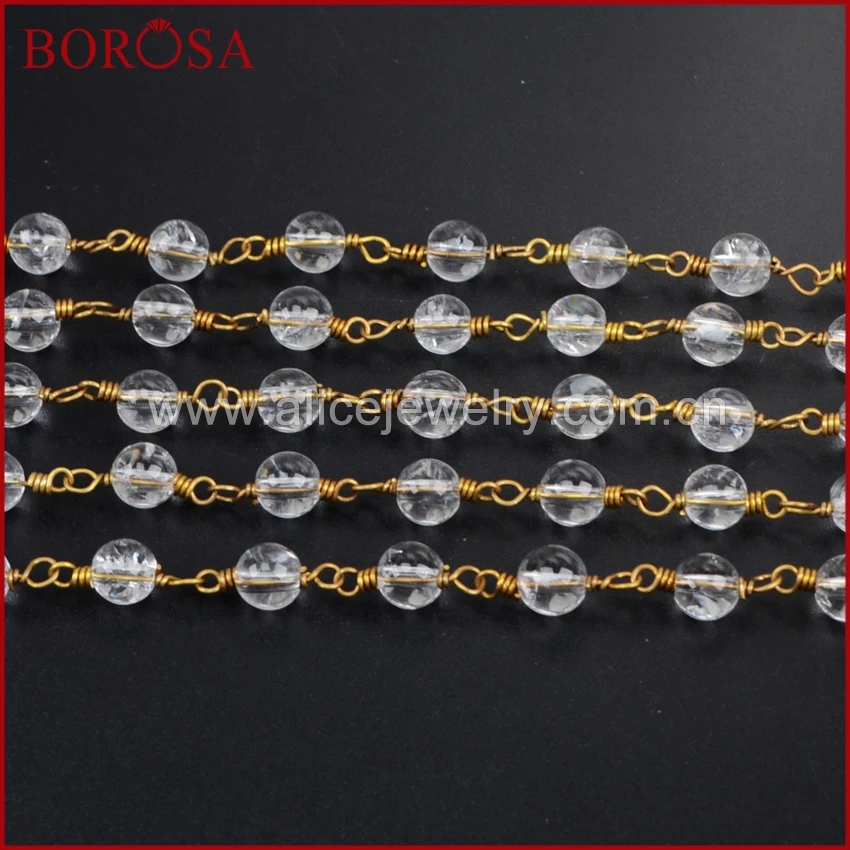 Женская круглая цепочка с бусинами 6 мм JT121|bead chain|rosary chainbeading wire |