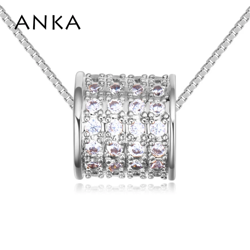 

ANKA fashion geometric simple cylinder shape pendant necklace for women Christmas gift micro paved top zircon jewelry #26409