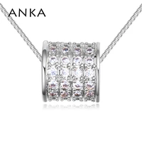 anka fashion geometric simple cylinder shape pendant necklace for women christmas gift micro paved top zircon jewelry 26409
