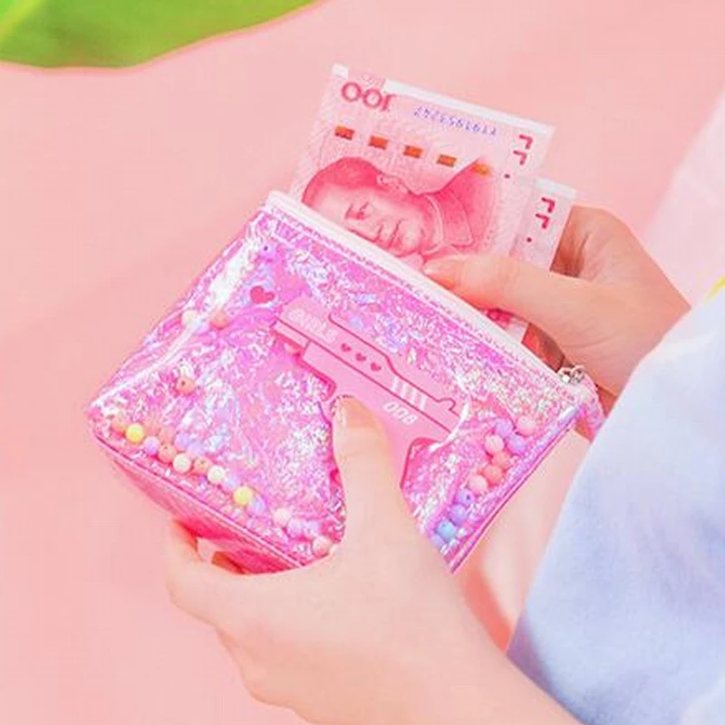 Milkjoy бессонный Кошелек для монет с жемчугом для девочек, кошелек с блестками, сумка для макияжа с сердцем для девушек, кошельки для монет