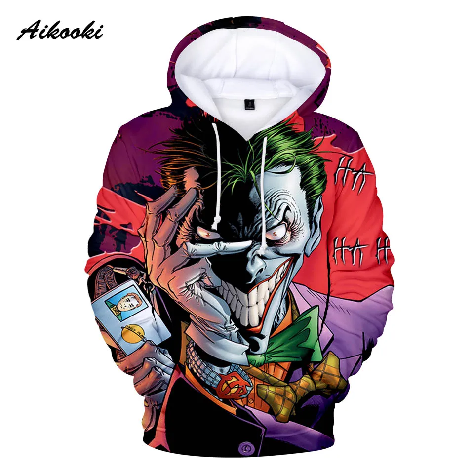 Худи Aikooki HAHA Joker для мужчин и женщин зимние толстовки на Хэллоуин с надписью Crazy Smile