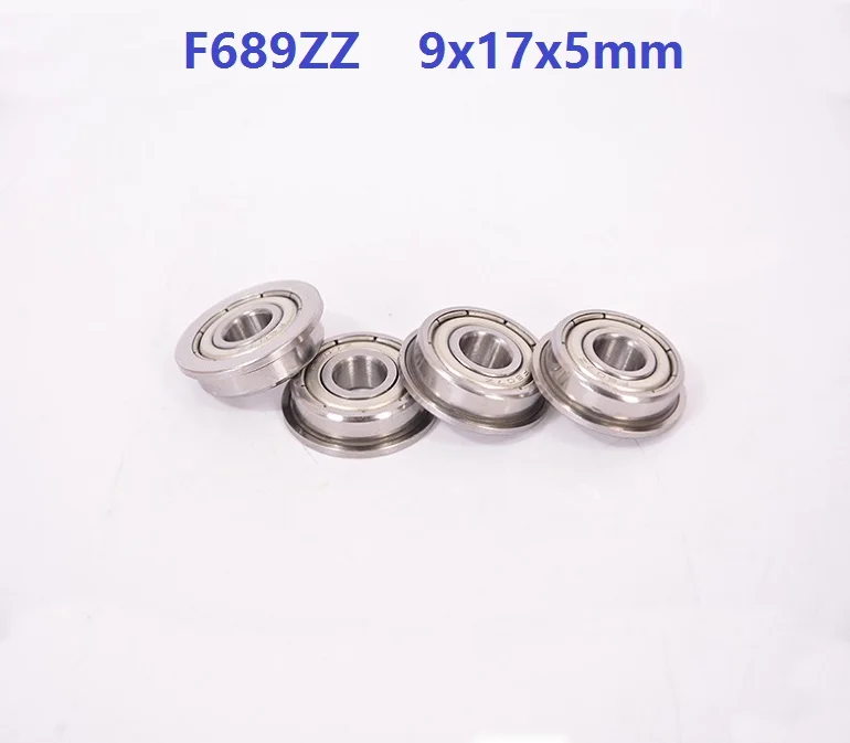 

500pcs/lot F689ZZ F689Z F689-ZZ F689 Z ZZ 9x17x5 mm Miniature flange Ball Bearing deep groove double shielded 9*17*5mm