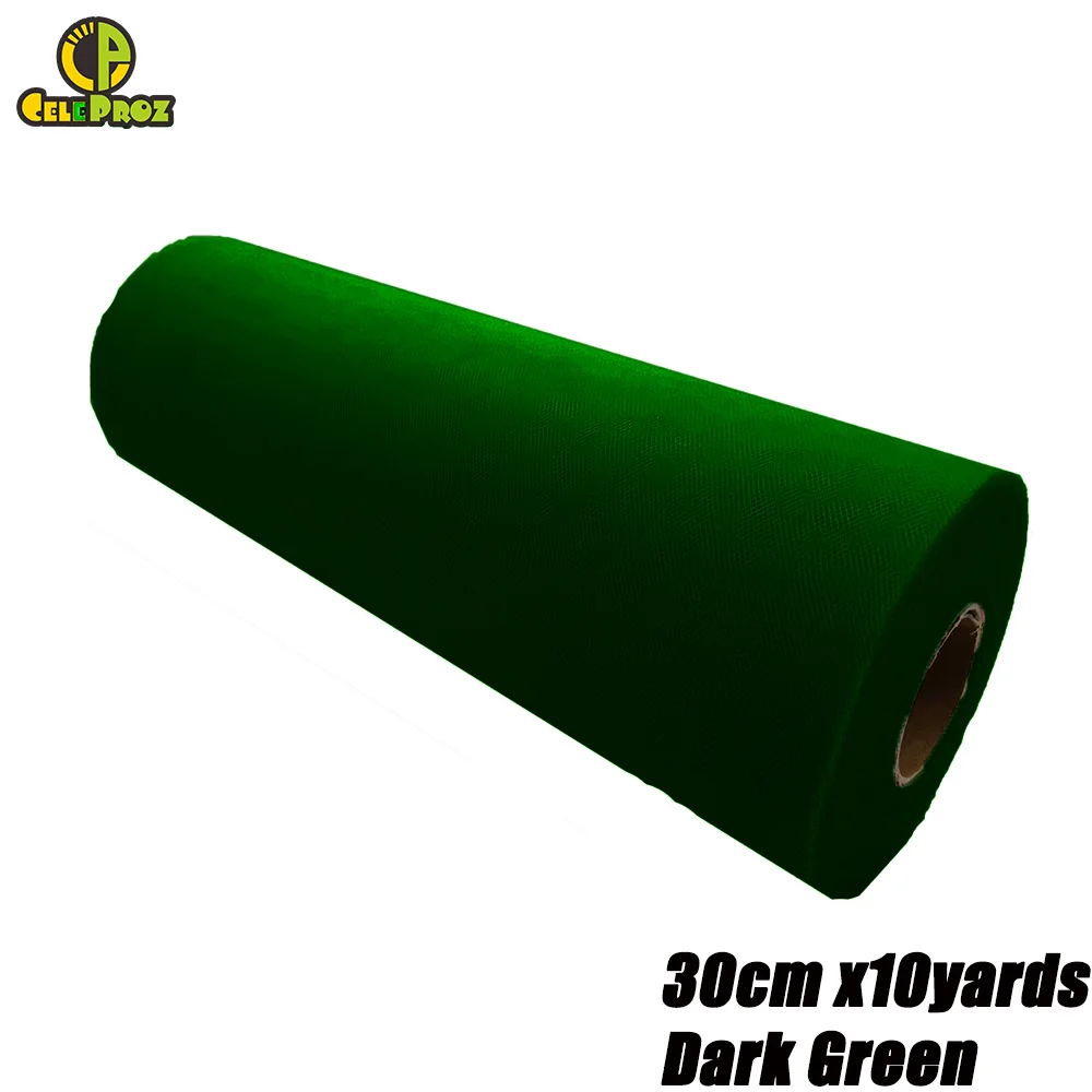 30cm Dark Green 30 см 100 ярдов белый тюль рулон Тюль органза Ткань DIY открытый свадьба день рождения Alise Runner центральные украшения принадлежности - Цвет: 30cm Dark Green
