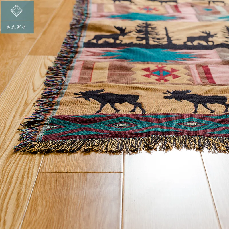 Одеяло с оленем в американском стиле декоративные накидки на