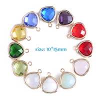 wholesale framed imitation zircon pendants faceted beads connector pendant findings for jewelry making bracelet charm