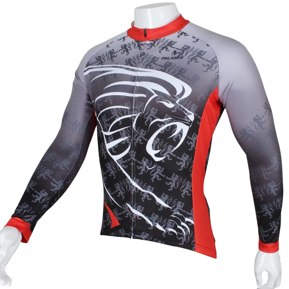 Мужская велосипедная рубашка с длинным рукавом PALADIN изображением Льва|cycling