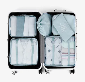 Дорожная сумка из полиэстера высокого качества, 6 шт.компл., упаковочные кубики, сумка для геймера, водонепроницаемые портативные чемоданы и дорожные сумки, Женский чемодан
