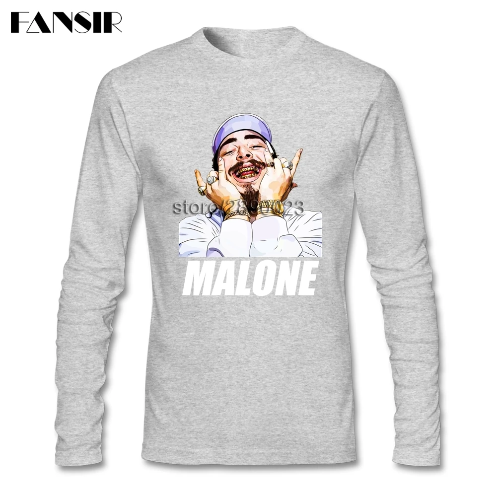 Post Malone реперские кепки Мужская футболка с длинными рукавами круглым вырезом из