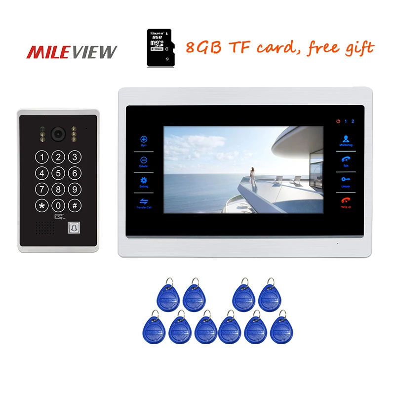 Бесплатная доставка 720 P AHD HD 7 &quotЭкран телефон видео домофон разблокировать