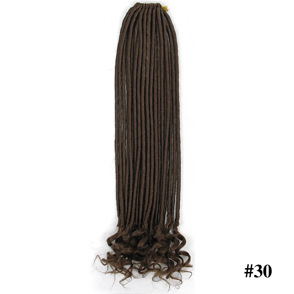 YXCHERISHAIR прямые Faux locs с вьющимися заканчивается волос Синтетические длинные 18 дюймов богиня искусственные локоны в стиле Crochet волос - Цвет: #30
