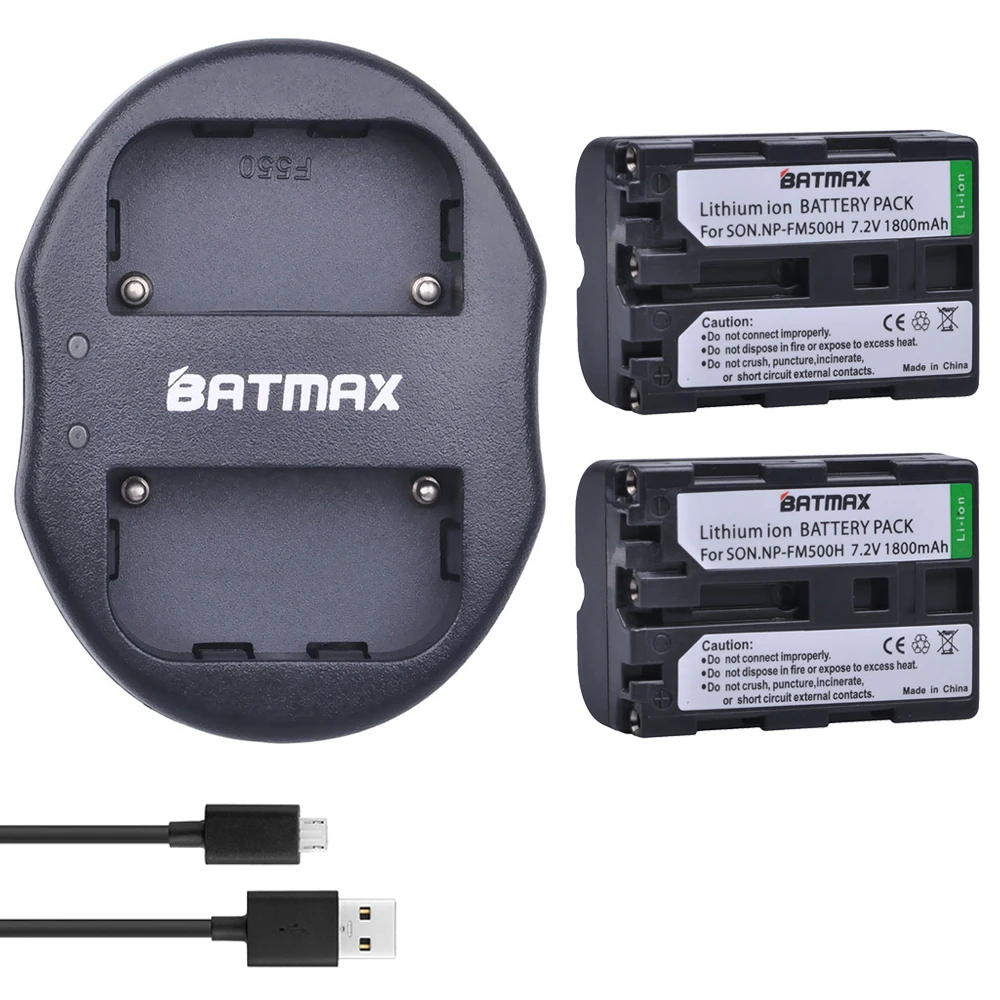 Аккумулятор для фотоаппарата 2 шт. 1800 мАч с двойным USB зарядным устройством Sony A57 A65