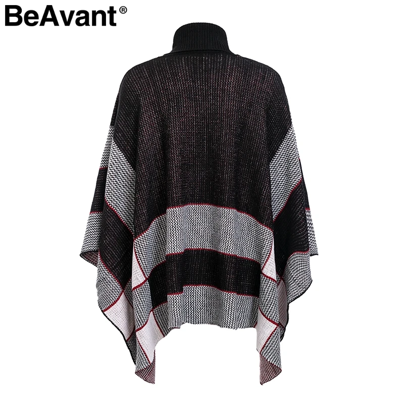 BeAvant Turtleneck cloak knitted sweater shrug female Oversize loose long pullover women jumper 2018 Winter tricot pull femme | Женская