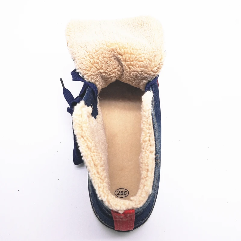 Casual Denim Canvas Shoes Fur Woman Winter Warm Plush Snow Boots Brand Thick Fashion Women Tenis Feminino Large Size 44 | Обувь