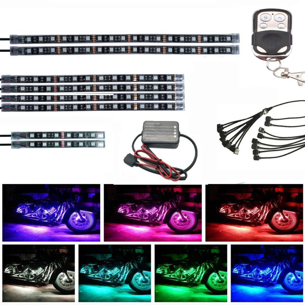 8 шт. автомобильный RGB светодиодный светильник Стайлинг декоративные