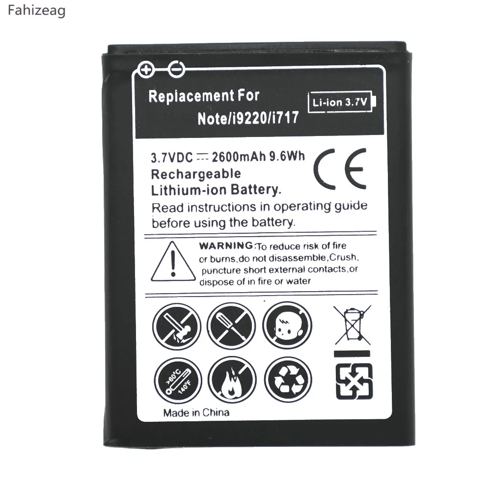 Fahizeag 1x2600 mAh EB615268VU запасная литий-ионная батарея + зарядное устройство для Samsung Galaxy