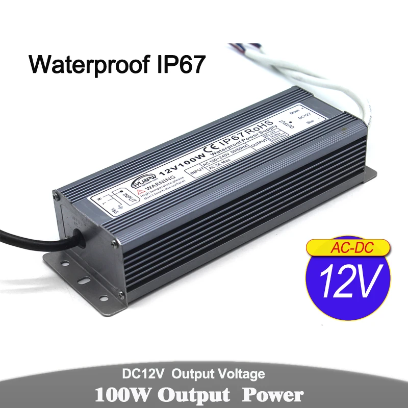 Водонепроницаемый источник питания DC 12 V 24 W 60 72 100 120 150 200 250 300 трансформаторы 220 AC к
