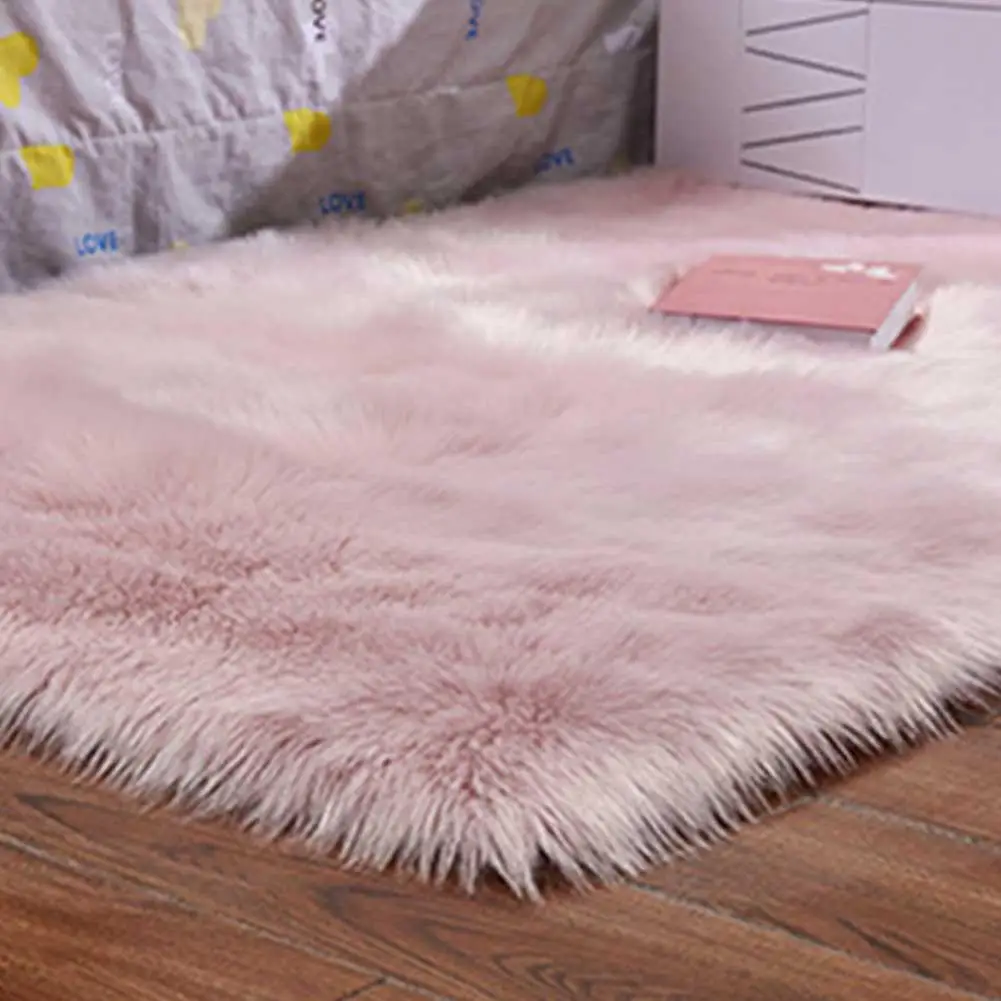 Однотонный моющийся плюшевый ковер из искусственного меха коврик для стула