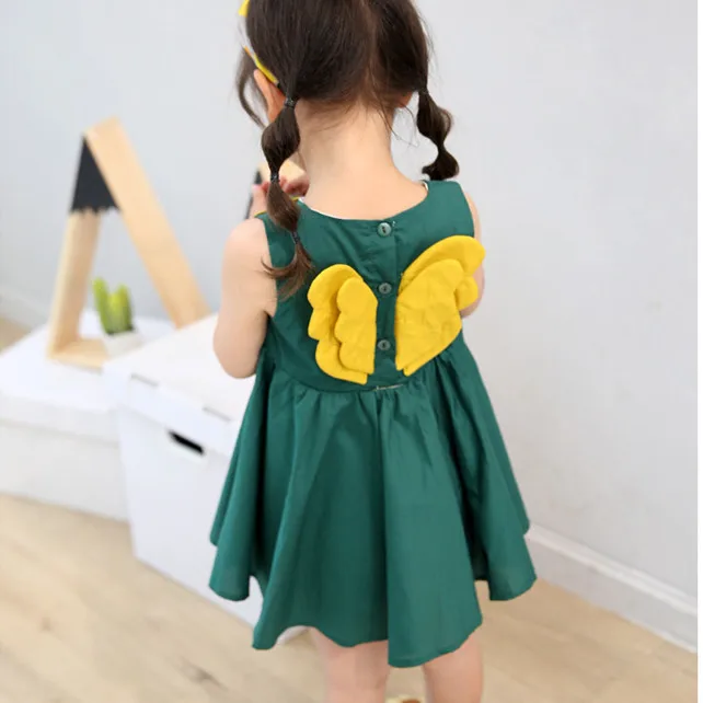 Платье без рукавов для девочек 2019 летнее платье Новое Детское плиссированное с