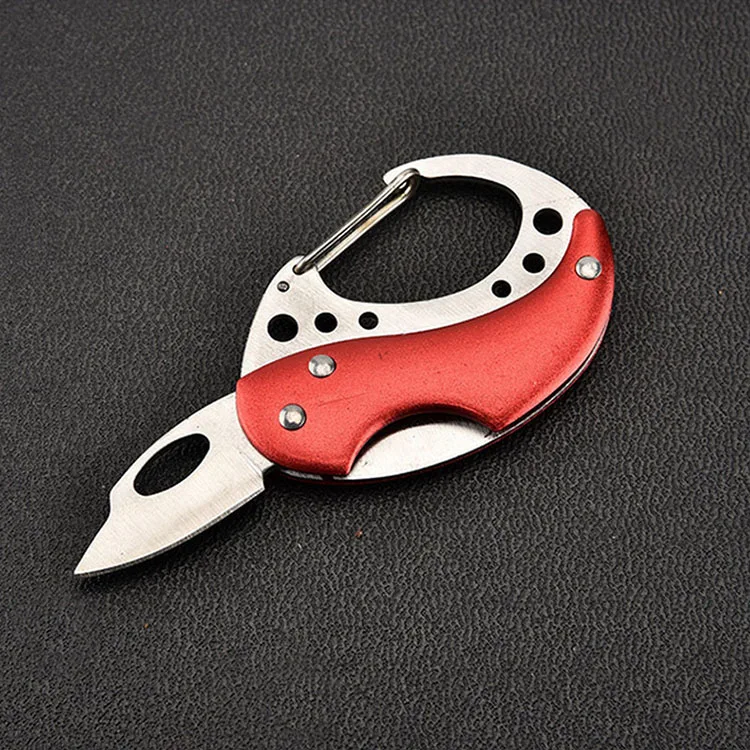 Red Складной мини-нож для кемпинга, острый резак, коробка, лезвие, нож для улицы, нож для резки сгибания, фруктовый инструмент, карабин, посылка, для выживания - Цвет: Red