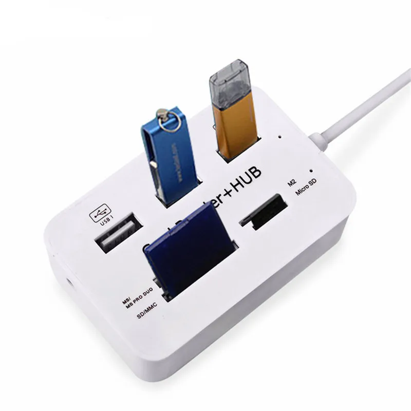 3 порта USB 2 0 хаб + TF MS M2 SD/MMC кард-ридер конвертер Многофункциональный