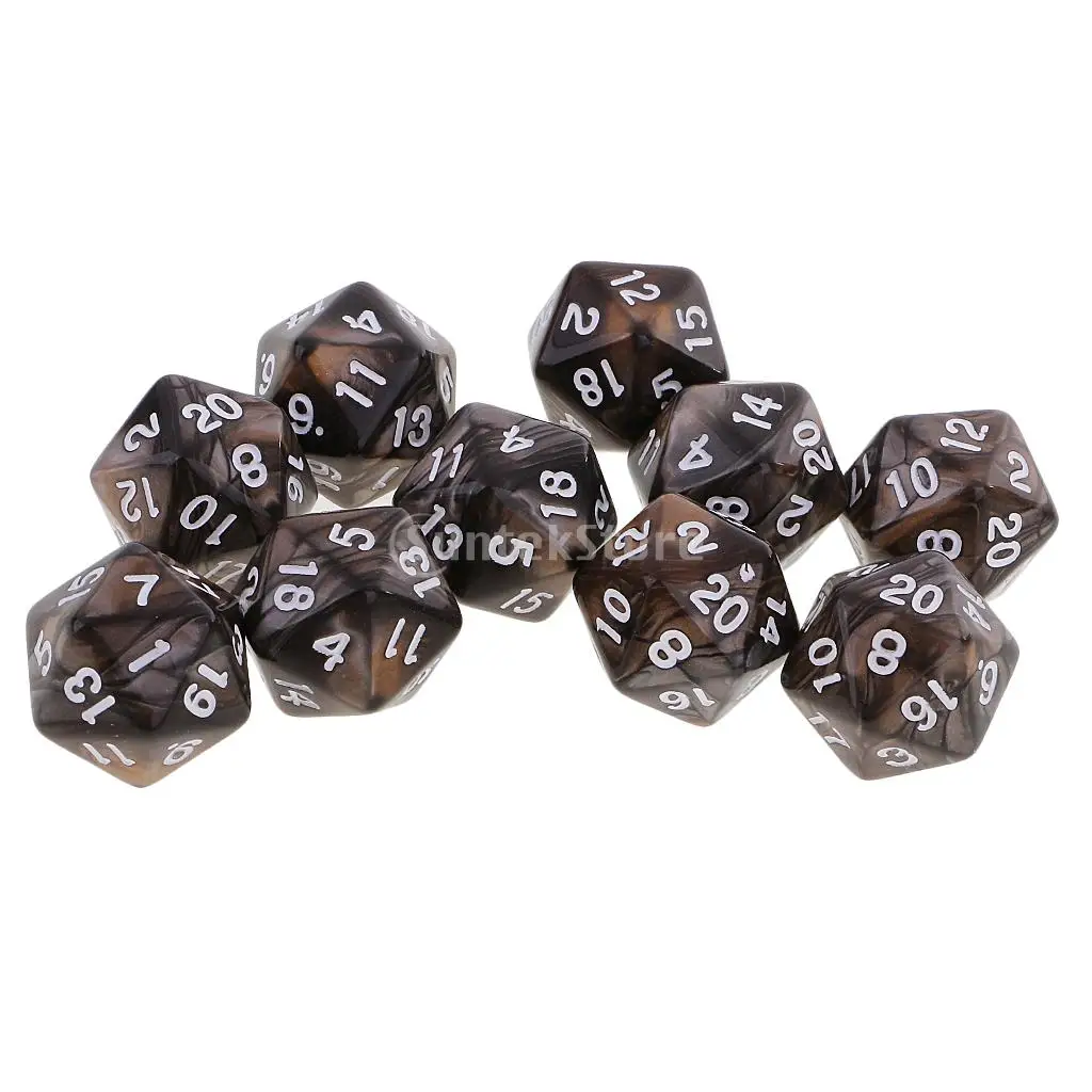 10 шт. 20 сторонних игральных костей D20 многогранные кости для подземей и драконов